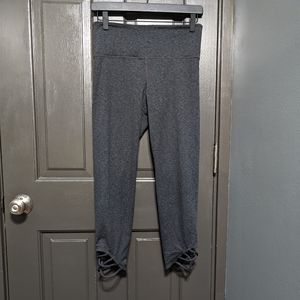 Joy Lab Dark Grey Capri Leggings Crisscross Strappy Ankles